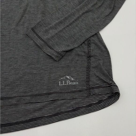 L.L. Bean Women's Black Striped Long Sleeve Tee - Picture 2 of 4